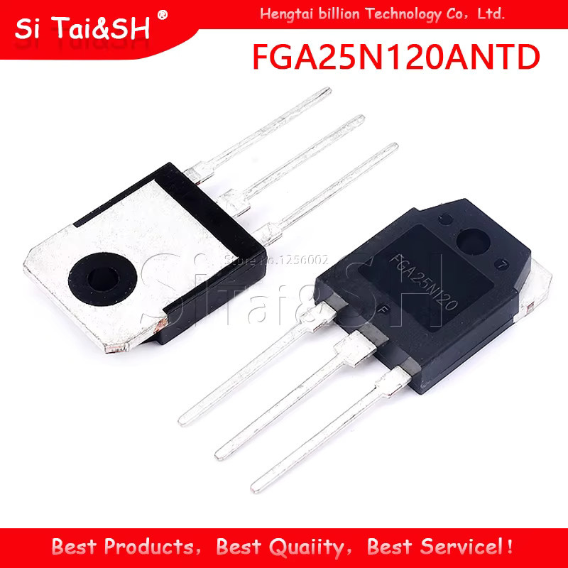 5er Set Si Tai&SH FGA25N120ANTD IGBT N-Kanal Transistor in Schwarz, TO-3P, 1200V - Bild 2