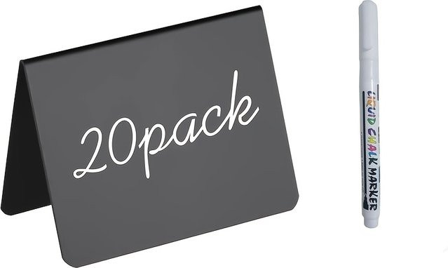 12er Pack Mini-Kreidetafel-Schilder aus schwarzem PVC für Buffet, Hochzeit und Bäckerei, B/H: 10,16 x 7,62 cm - Bild 1