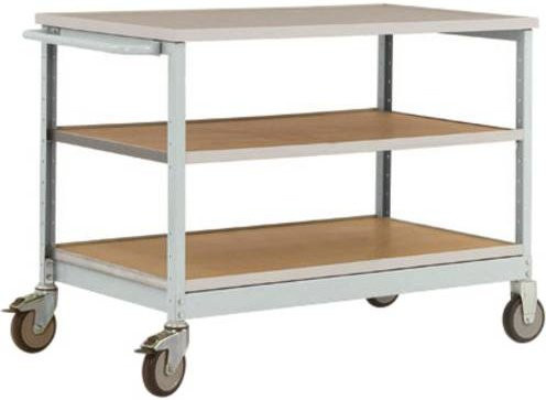Manuflex MW2002.7035 Werkbank-Mobil aus Stahl und Holz in Lichtgrau (RAL 7035), B/T/H: 113,5 x 78,0 x 59,0 cm - Bild 1