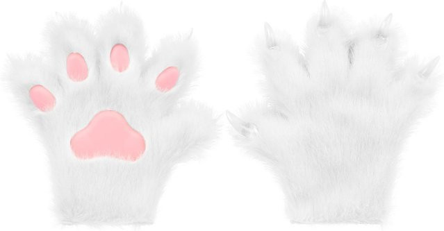 YIRAN Tierpfoten Krallen Handschuhe, Kostüm Cosplay, Schwarz, Weiß - Bild 1