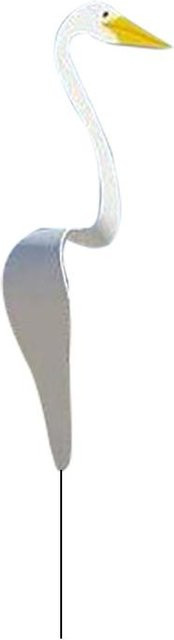 CosyHome Swirl Bird Dynamischer Flamingo aus Metall in Weiß für Garten, Terrasse und Hinterhof - Bild 1