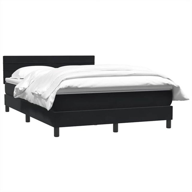 vidaxl Boxspringbett mit Matratze aus Samt in Schwarz, B/T/H: 160 x 210 x 78 cm - Bild 1