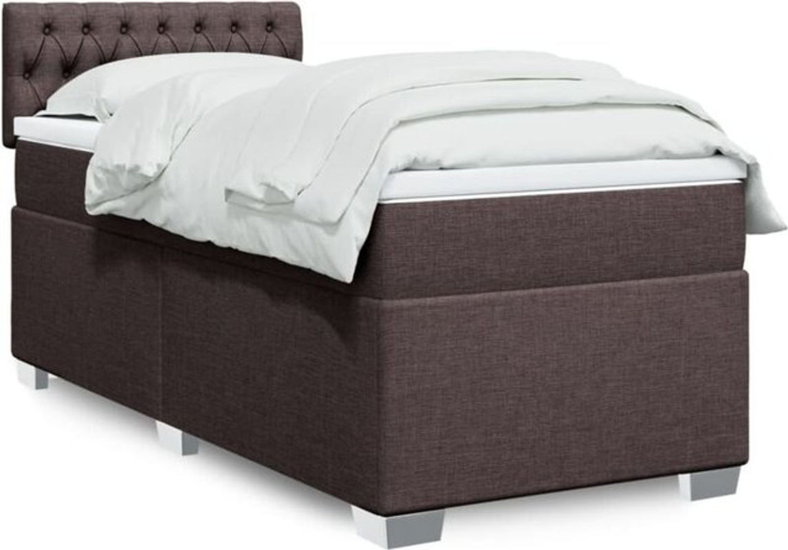 Vidaxl Boxspringbett mit Matratze aus Stoff in Braun, B/T/H: 90 x 200 cm - Bild 1