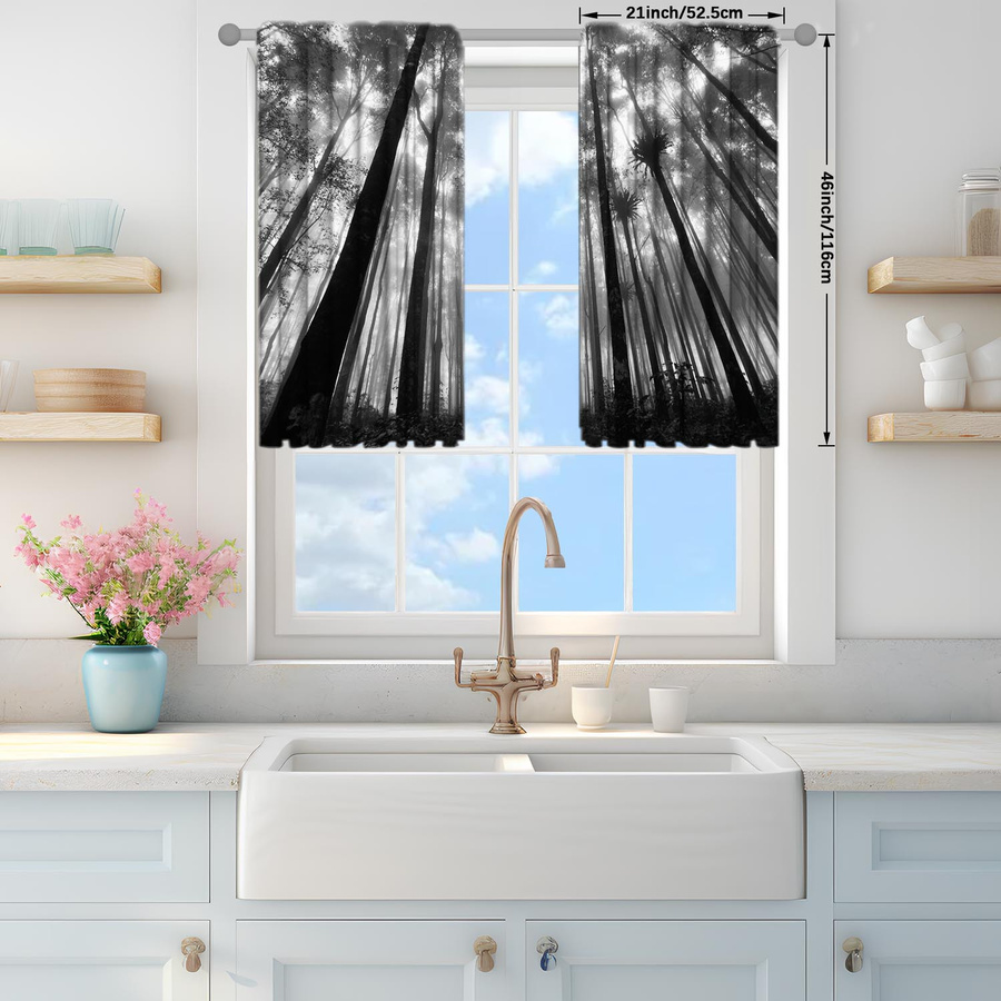 Metasequoia Kunstbild Vorhang aus Polyester mit Lichtblockierung, Breite: 100 cm, Höhe: 70 cm - Bild 2