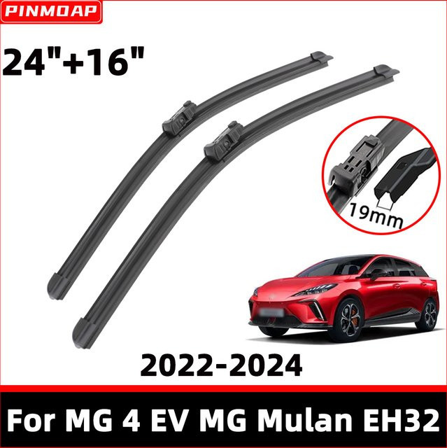 PINMOAP Auto-Scheibenwischer für MG 4 EV MG Mulan EH32 (2022-2024), Schwarz, 24 Zoll und 16 Zoll - Bild 1