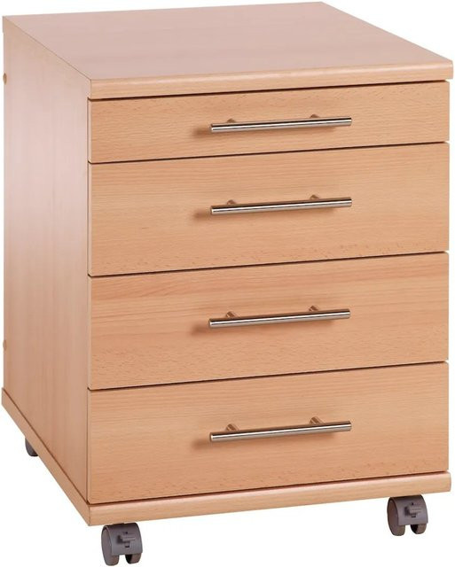 PROREGAL Rollcontainer Eagle mit 4 Schubladen und Rollen in Buche, H x B x T: 57 x 42 x 50 cm - Bild 1