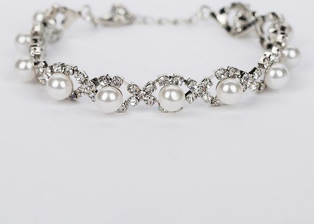 Armband Messing, Silber, Perle, Diamant, Damen - Bild 1