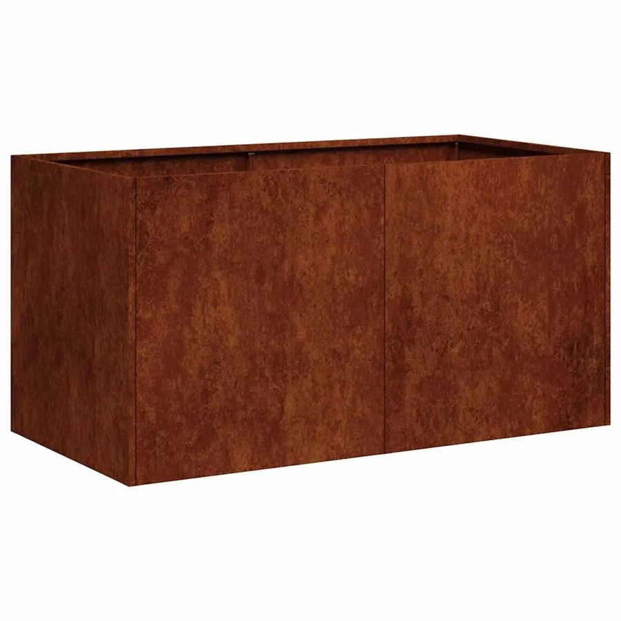 vidaXL Pflanzkübel aus wetterfestem Stahl in Braun, B/T/H: 80 x 40 x 40 cm - Bild 2