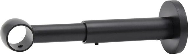 Mydeco Gardinenstangen-Halterung Noble 1-läufig ausziehbar aus Metall Schwarz Ø 2 cm - Bild 1