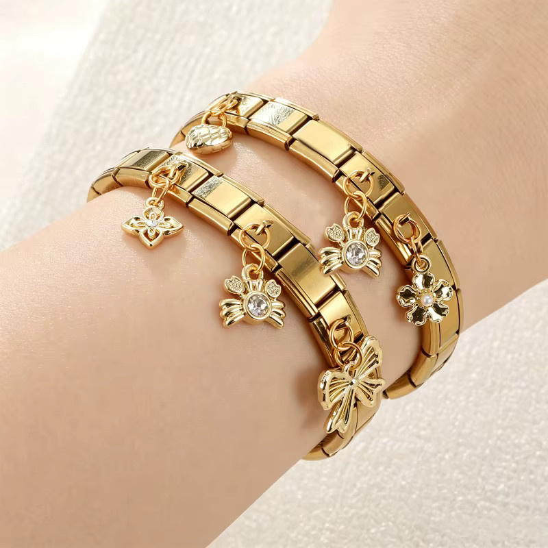 Yolorist Charm-Links, Edelstahl, Gold, Damen - Bild 2