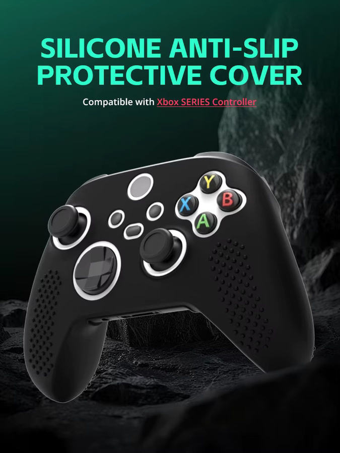 DATA FROG Silikon-Schutzhülle für Xbox Series S Core Controller in Schwarz, rutschfeste Schutzabdeckung für dein Controller-Gehäuse - Bild 2