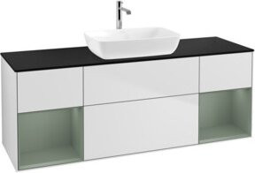 V&B Waschtischunterschrank Finion mit Wandbeleuchtung, Weiß lackiert, Breite: 160 cm, Tiefe: 50,1 cm, Höhe: 50,1 cm - Bild 1