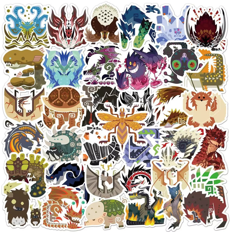 GOGOTU Monster Hunter Cartoon Spiel Aufkleber, 50-teiliges Set - Bild 2