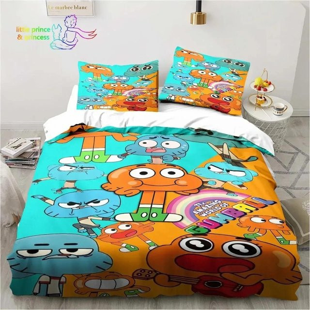 Bettwäscheset Amazing World Gumball mit Bezug und Kissenbezug aus Mikrofaser, Mehrfarbig, B/T/H: 200 x 200 x 0 cm - Bild 1