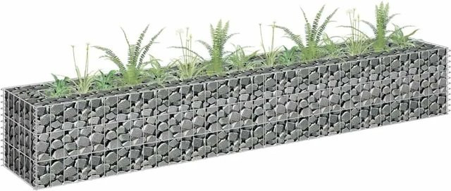 DELUKE Gabionen Hochbeet ROON aus verzinktem Stahl in Silber, B/T/H: 180 x 30 x 30 cm - Bild 1
