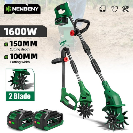 NewBeny Elektrischer Vertikutierer und Gartenkultivator für Makita-Akkus mit 800 U/min