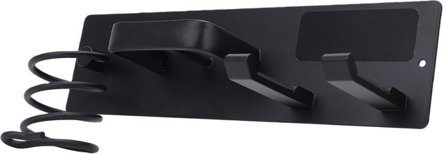 Wandmontierter 3-in-1 Haarwerkzeug-Halter aus Aluminiumlegierung von shoemst in Schwarz für Föhn, Lockenstab und Glätteisen - Bild 1