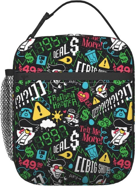 Fancy Style Studio Deltarune SPAMTON G Isolierte Lunchtasche für Kinder, Thermische Kühltasche und auslaufsichere Lebensmittelbox, Mehrfarbig - Bild 1
