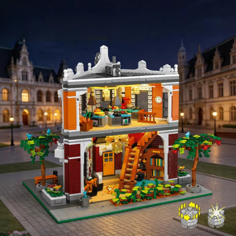 SixBricks MOC Großes Kochakademie-Bausteinset, Straßenansicht-Hausmodell - Bild 2