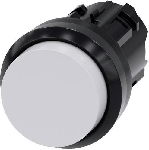 Siemens Drucktaster 3SU1000-0BB60-0AA0 mit rundem Frontring aus Kunststoff in Schwarz und Weiß - Bild 1