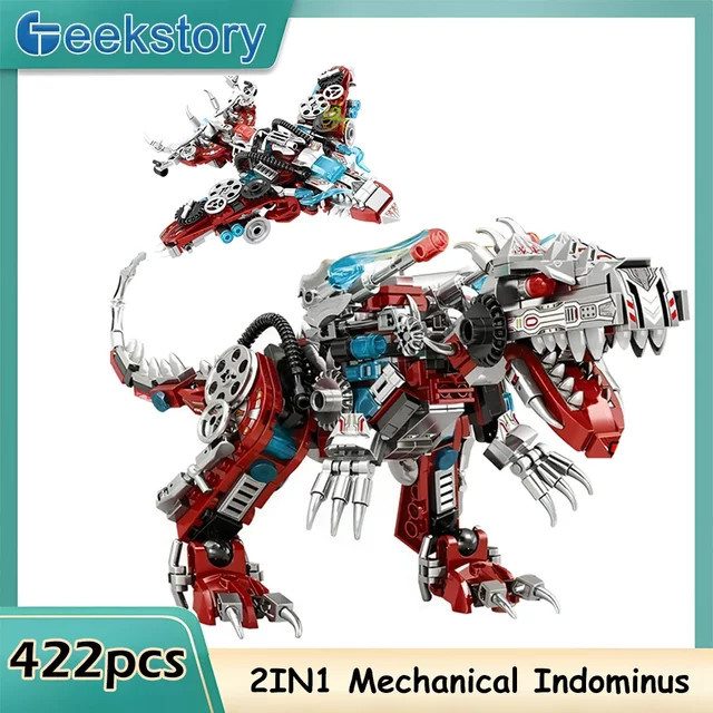 wishiot Dinosaurier Mecha Gebäude Set, 422 Teile, Bausteine - Bild 1