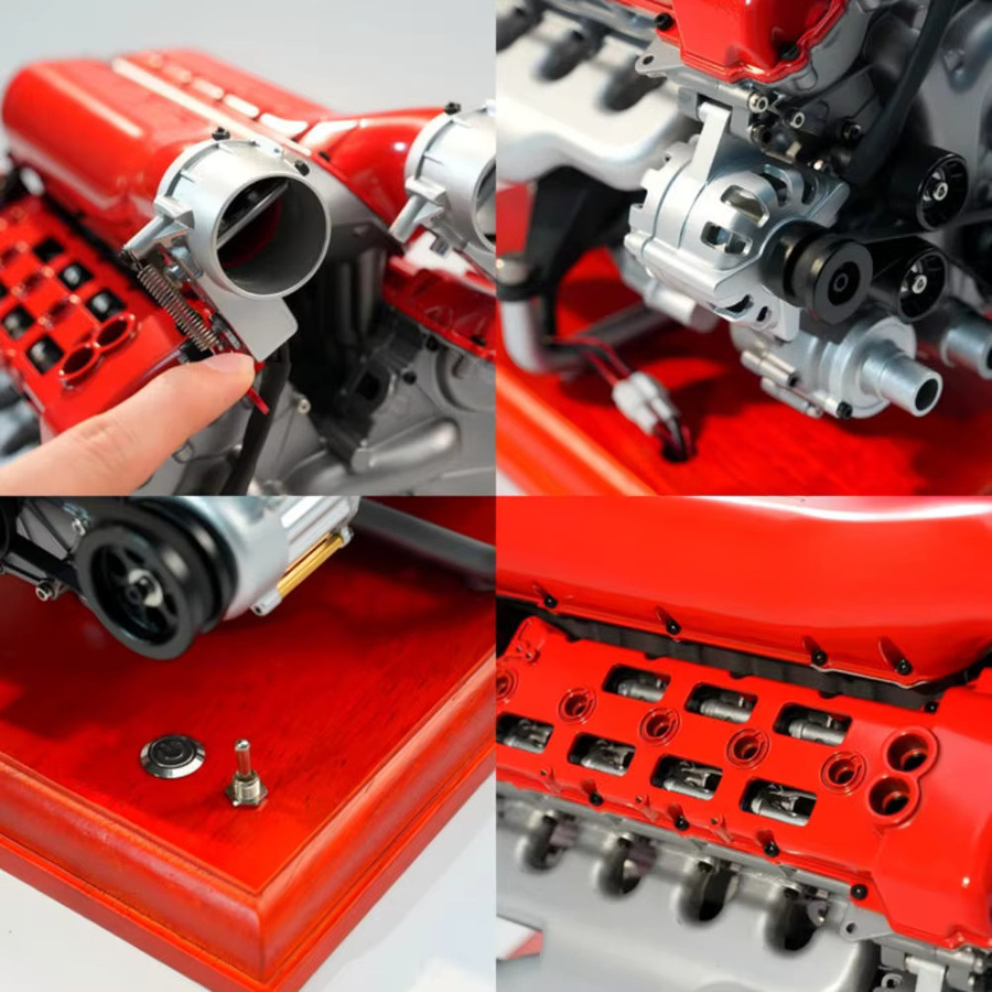 TECHING V12 Motormodell-Bausatz, Arbeitsmotormodell, Maßstab 1:4 - Bild 4