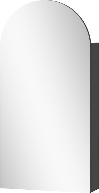 HOMCOM Spiegelschrank für das Badezimmer mit Bogen-Spiegel und verstellbaren Regalen, Schwarz, B/T/H: 40 x 12 x 80 cm - Bild 1