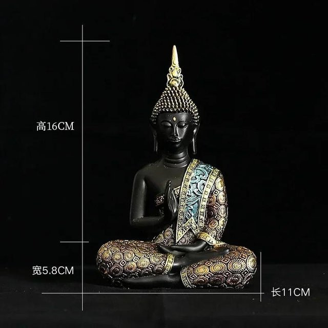 Grüne Buddha-Statue von Yiran Furniture aus Harz in traditionellem chinesischem Stil für deine Meditation und Dekoration - Bild 1