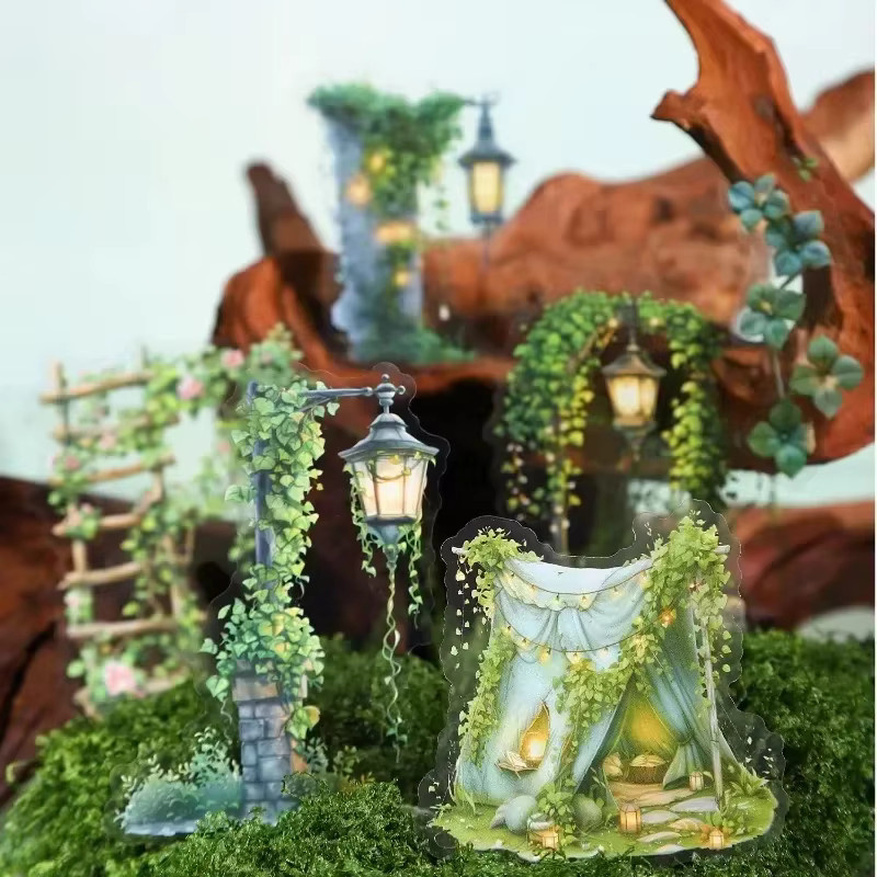 YCDBTH PET-Aufkleberset Weinblüten-Serie mit 6 Motiven, 10 Stück, Mehrfarbig, B: 13,3 cm, H: 8,5 cm - Bild 1