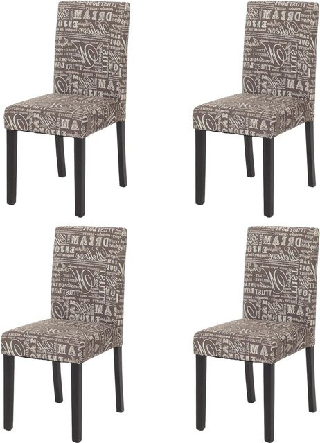 CHEFGASTRO Esszimmerstuhl 4er-Set Klassisch & Zeitlos in Grau mit Textilbezug und Buchebeinen, B/T/H: 43 x 56 x 90 cm, Sitzhöhe: 45 cm - Bild 1