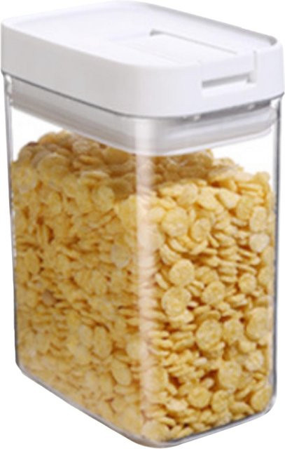 OutsideWorld Getreide Vorratsbehälter Transparent Beige mit Vakuumverschluss und 800ml Füllmenge - Bild 1