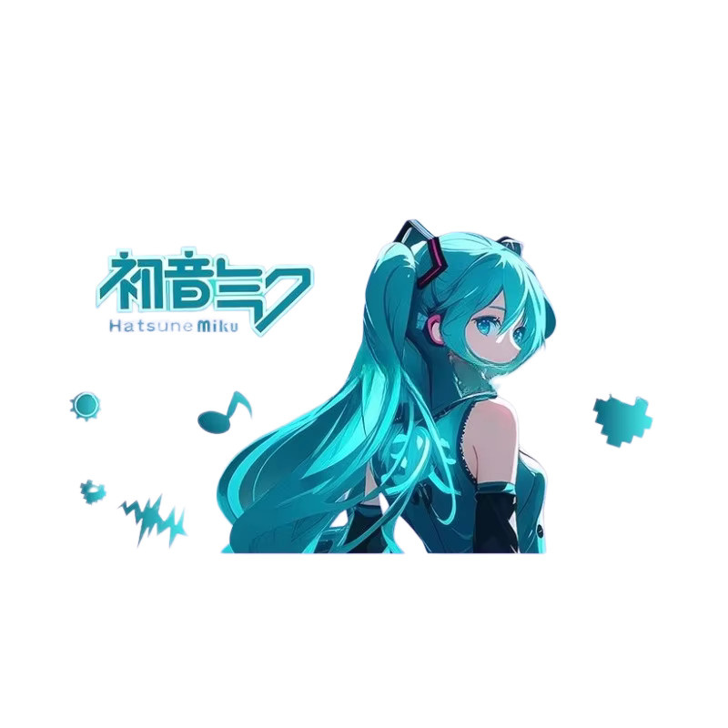 Bandai Anime Hatsune Miku Aufkleber, wasserfeste Cartoon-Dekoration in Multicolour für Auto, E-Bike, Motorrad, Helm und Gepäck - Bild 4