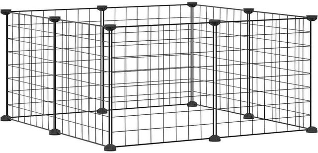 vidaXL 8-tlg. Haustierkäfig aus Stahl in Schwarz, B/T/H: 35 x 35 x 35 cm - Bild 1