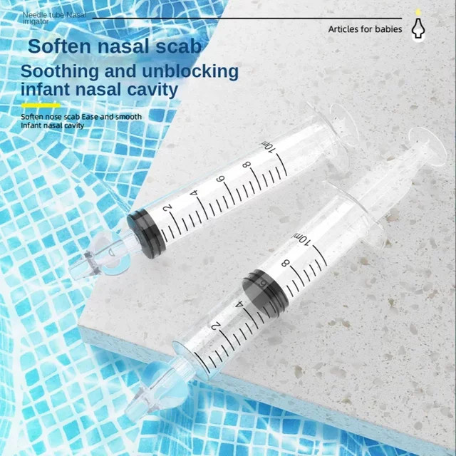 Baby-Nasensauger-Spritze zur Nasenspülung für Babys, transparent und blau, 10 ml oder 20 ml - Bild 1