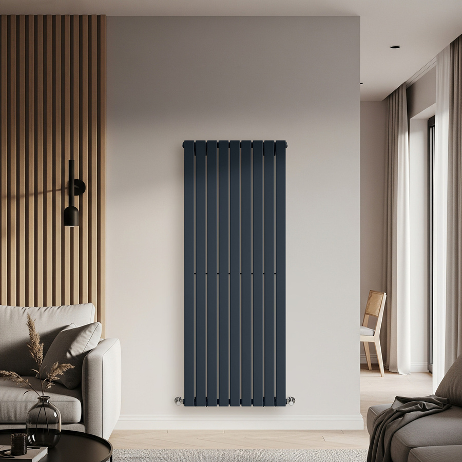 Einlagiger vertikaler Design-Heizkörper von Delta in Regal Blue, Höhe: 160 cm, Breite: 63 cm - Bild 1
