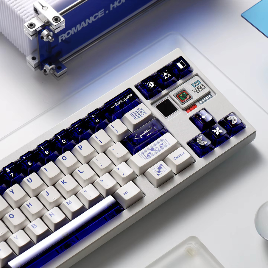 Venit Keys Geometrische Tastenkappen in Weiß, Cherry Profile aus PC-PBT für mechanische MX-Tastaturen - Bild 1