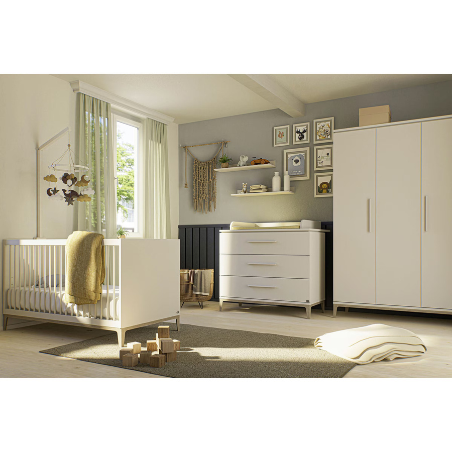 Yuny By Paidi Kleiderschrank Cutie Lea 3-türig in Eiche, B/T/H: 130,5 x 52,4 x 200,3 cm - Bild 2