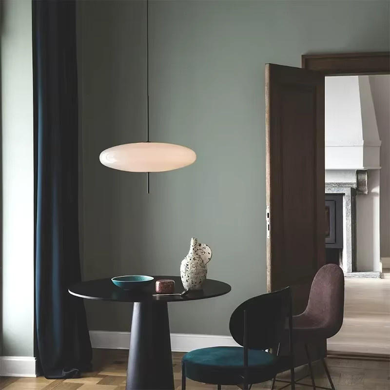 Astep Pendelleuchte aus Glas im Retro-Design für Schlafzimmer und Restaurants, weiß oder schwarz - Bild 1