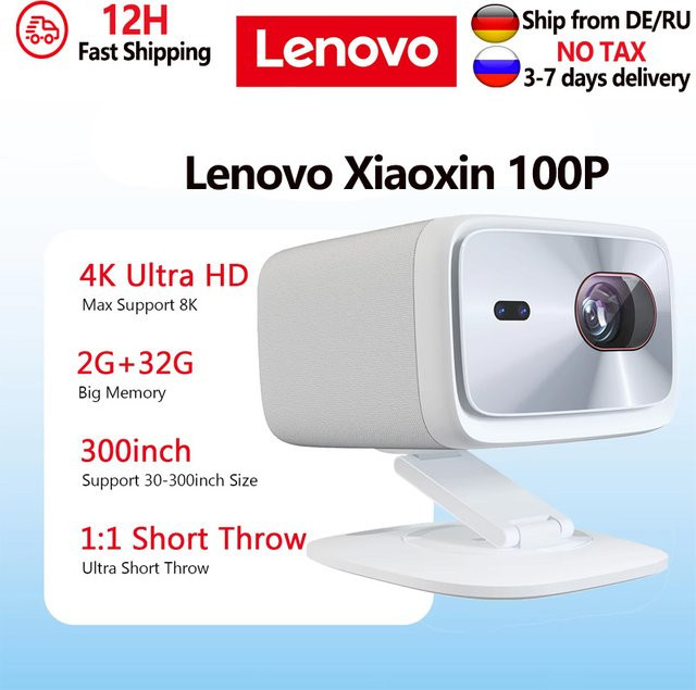 Lenovo 4K Ultra HD Laser Projektor mit Android, Wi-Fi 6 und Autofokus in Weiß - Bild 1