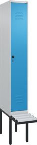 C+P Spind Classic PLUS Garderobenspind mit Sitzbank, 1 Abteil, Lichtgrau, B/T/H: 212,0 x 30,0 x 81,5 cm - Bild 1