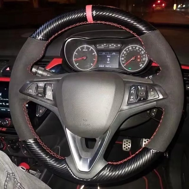 WUNHKF Lenkradabdeckung aus Wildleder in Schwarz für Opel Astra K, Corsa E, Crossland X, Grandland X und Insignia - Bild 1