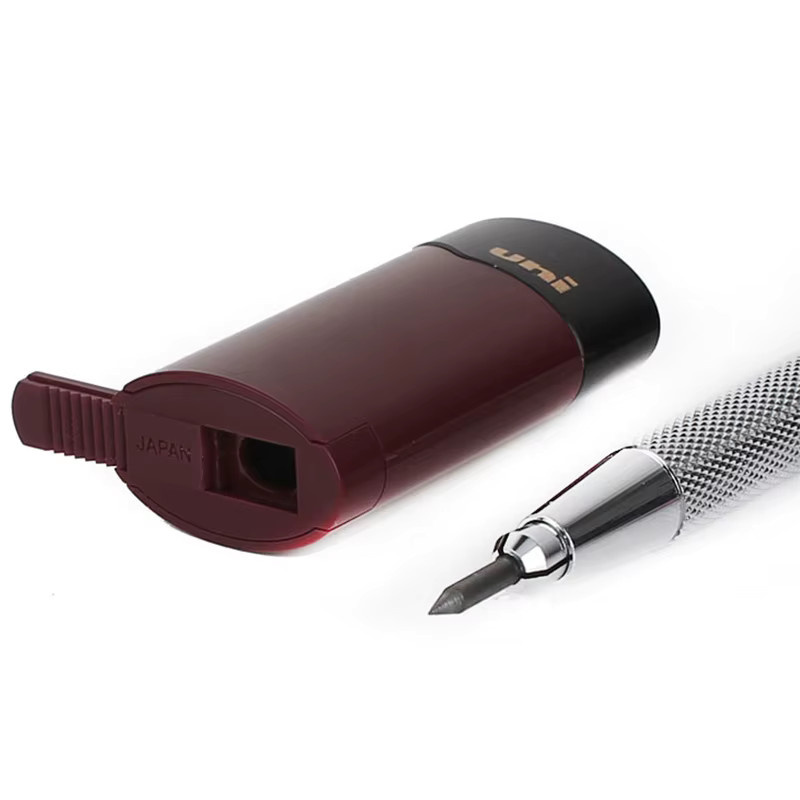 Japan UNI Rotary 2.0 Grinder Anspitzer DPS-600 in Rot mit groben Ersatzminen für Skizzen und Zeichnungen - Bild 3