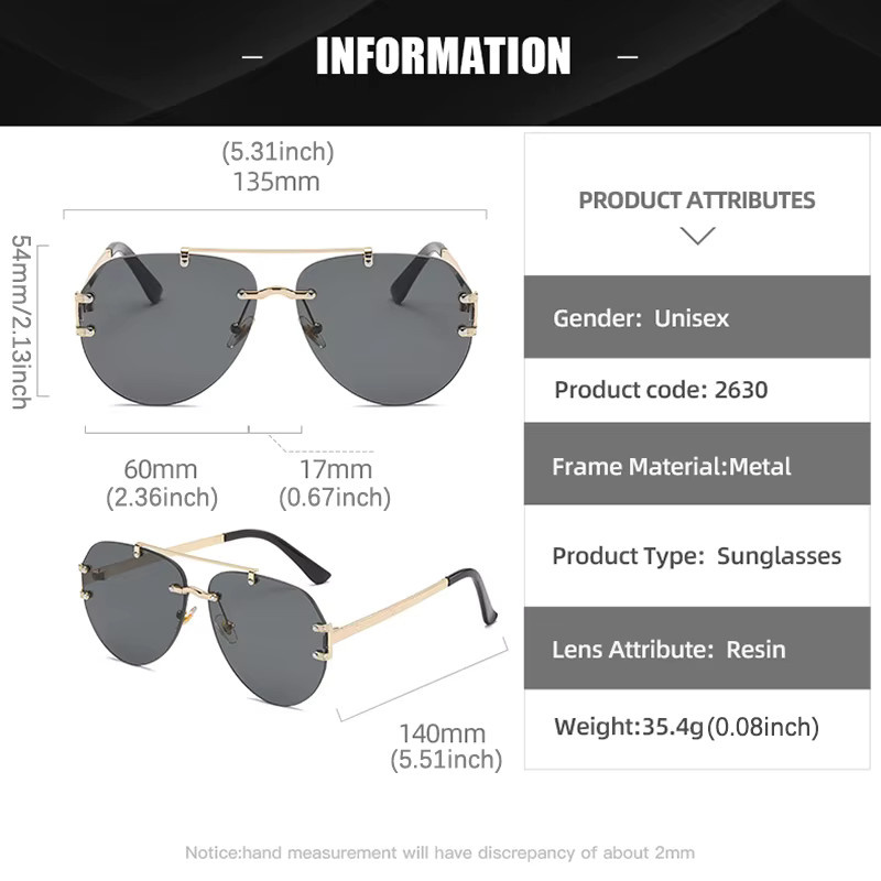 Suglau Sonnenbrille oval, Metall, Unisex - Bild 3