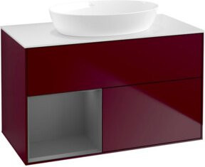 V&B Waschtischunterschrank Finion 100 Wandbeleuchtung in Weiß und Anthrazit B/T/H: 100 x 50,1 x 50,1 cm - Bild 1