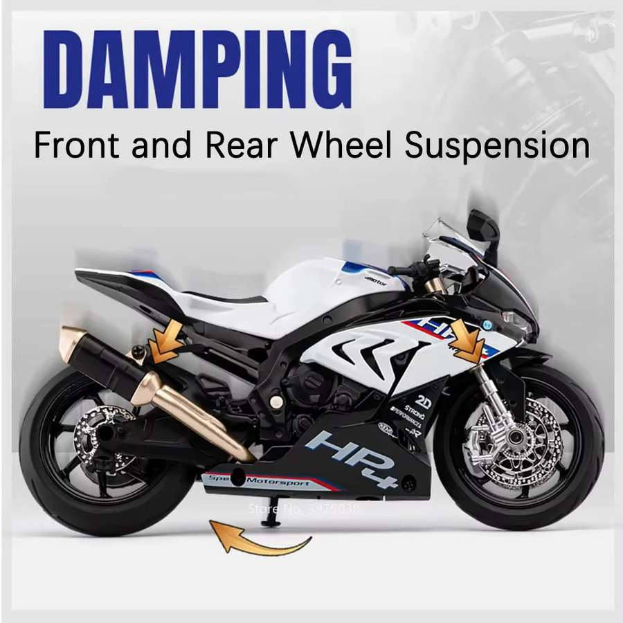 MAKEDA R1 HP4 Modell Motorrad, 1:12, Metall, mit Licht und Sound - Bild 5