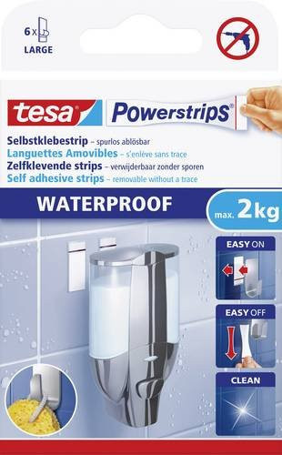 Tesa Powerstrips Doppelseitiger Klebestreifen Weiß 6 Stück - Bild 1