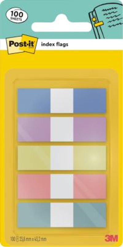 Post-it Indexstreifen Mini 683-5 PASTEL in Pastellmix, 100 beschreibbare Streifen mit transparentem Feld und Spender - Bild 2