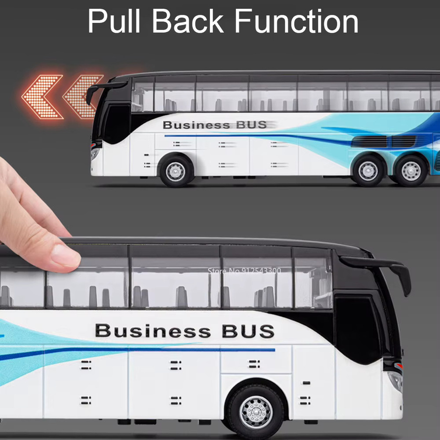 DUFFDUN Business Bus Modell Spielzeugauto, 1:30, Metall, Musik und Licht - Bild 3