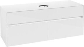V&B Waschtischunterschrank Collaro in Glossy White mit mittigem Waschtisch, B/T/H: 140 x 54,8 x 50 cm - Bild 1