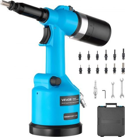 VEVOR Automatische Pneumatische Blindnietmutternzange in Blau mit 13 Köpfen für SAE und Metrisch, Industrielle Nietwerkzeug-Ausrüstung mit 5620 lbs Zugkraft aus Stahl - Bild 1
